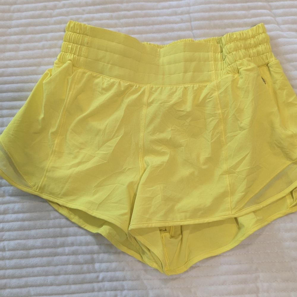 Lululemon Athletica Yellow Athletic Shorts High Rise